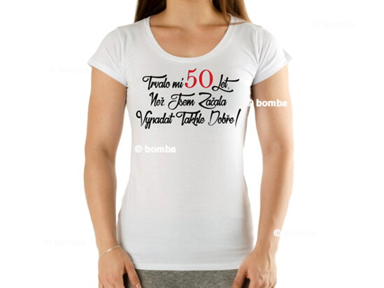 Narodeninové tričko k 50 pre ženu CZ -  veľkosť S