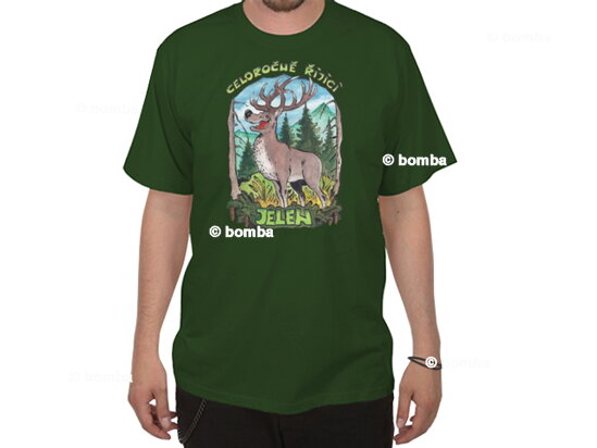 Poľovnícke tričko Jeleň v ruji - veľkosť XXXL