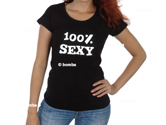 Tričko čierne 100% Sexy - veľkosť S