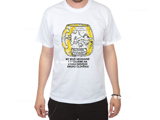 Vtipné tričko Človek pivosavý - veľkosť L