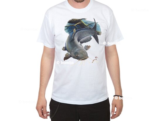 Rybárske tričko so sumcom - veľkosť XL