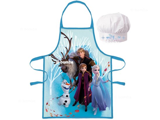 Zástera pre dievčatá Frozen II s kuchárskou čiapkou