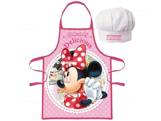 Dievčenská zástera s čiapkou Minnie Mouse