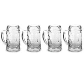Sklenené poldecáky v tvare pohárov na pivo