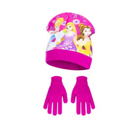 Cyklámenová čiapka a rukavice Princess - veľkosť 54