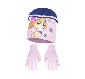 Ružová čiapka a rukavice Paw Patrol Skye - veľkosť 54