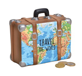 Pokladnička cestovný kufor s mapou sveta