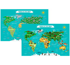 Stieracia mapa sveta so zvieratami