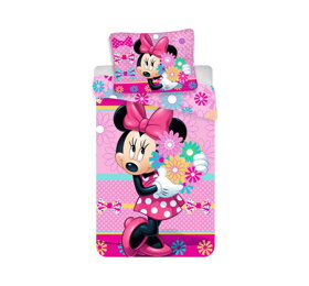 Posteľné obliečky Minnie Mouse s kvetmi