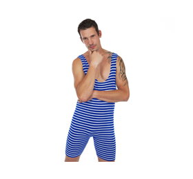 Pánske retro plavky modro-biele - L