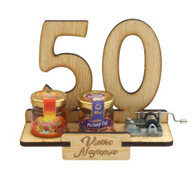Darčekový stojan 50 rokov s verklíkom