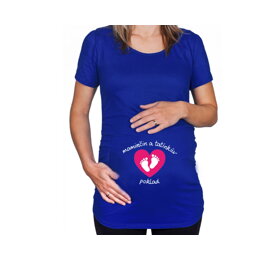 Modré tehotenské tričko Maminkin a oteckov poklad