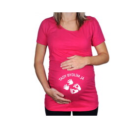 Ružové tehotenské tričko s nápisom Tu bývam ja CZ