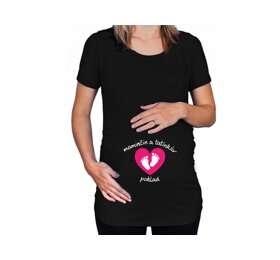 Čierne tehotenské tričko Maminkin a oteckov poklad