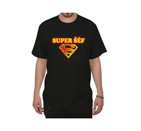 Čierne tričko Super šéf - veľkosť XXL