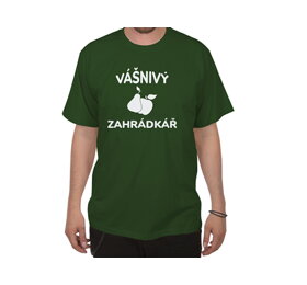 Zelené tričko Vášnivý záhradkár CZ - veľkosť XXL