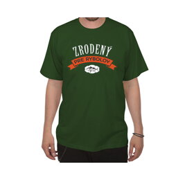 Zelené tričko Zrodený pre rybolov - veľkosť M