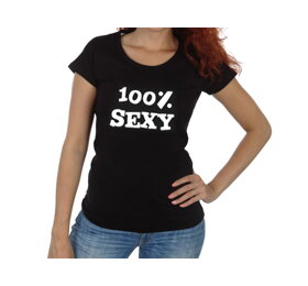 Tričko čierne 100% Sexy - veľkosť S