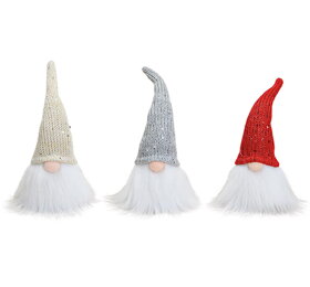 Vianoční škriatkovia s lesklou čiapkou - 3 ks