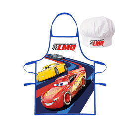 Detská zástera s kuchárskou čiapkou Cars