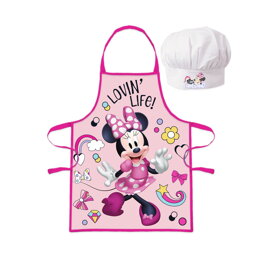 Detská zástera s kuchárskou čiapkou Minnie Mouse